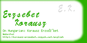 erzsebet korausz business card